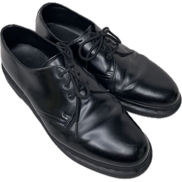Dr. Martens Men’s 1461 Mono Black Leather Boots Size 12M - Picture 1 of 9